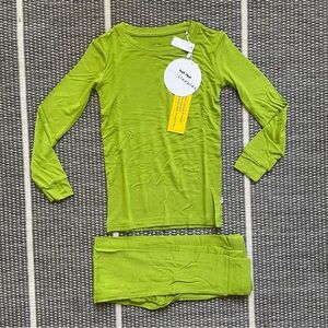 Little Sleepies Avocado Green Solid Bamboo Viscose Two Piece Pajama Set, 5/6